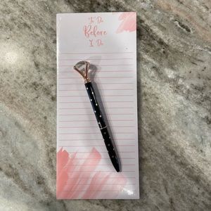 To Do Before I Do magnetic notepad with black diamond pen